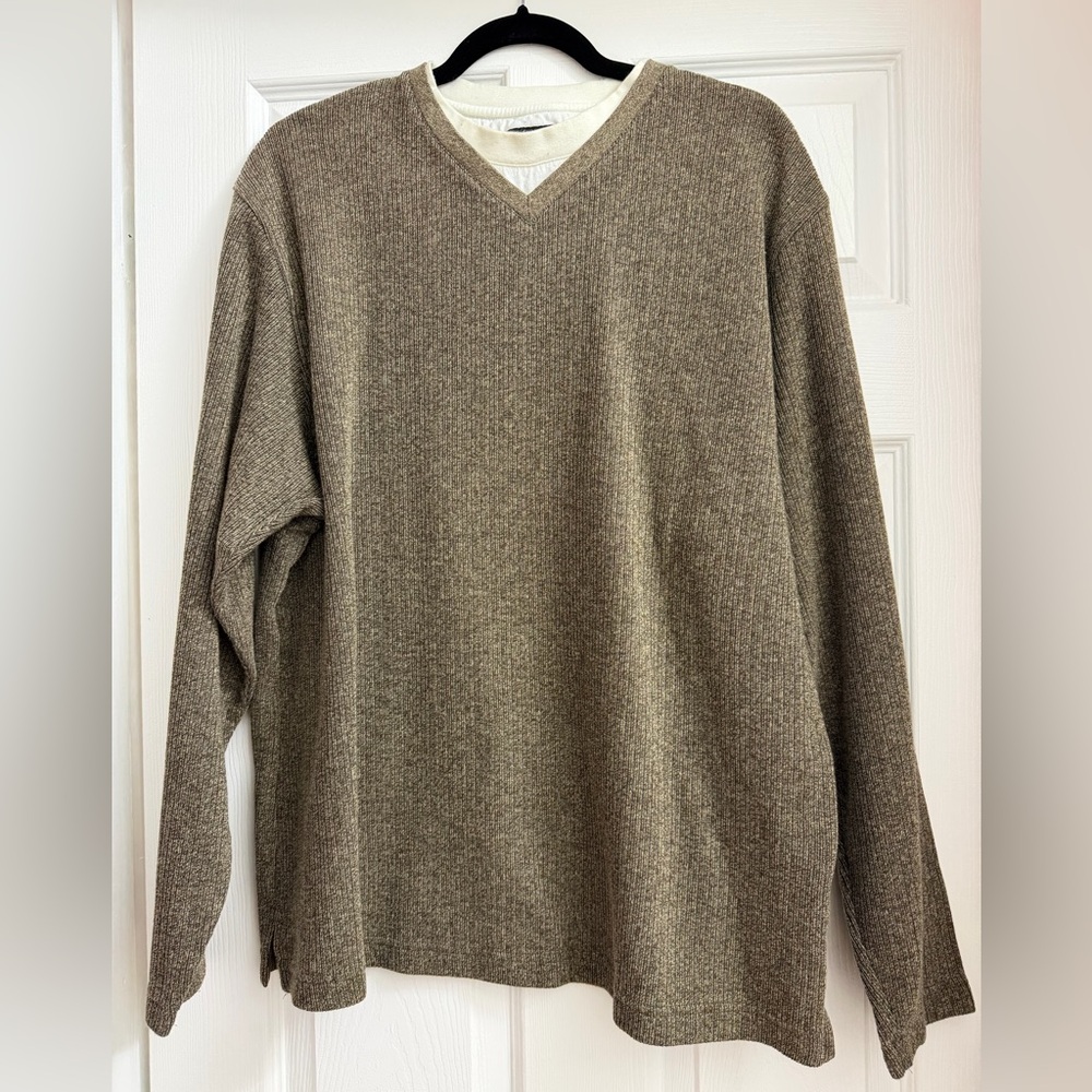 Haggar V-Neck Sweater - Brownish Tan